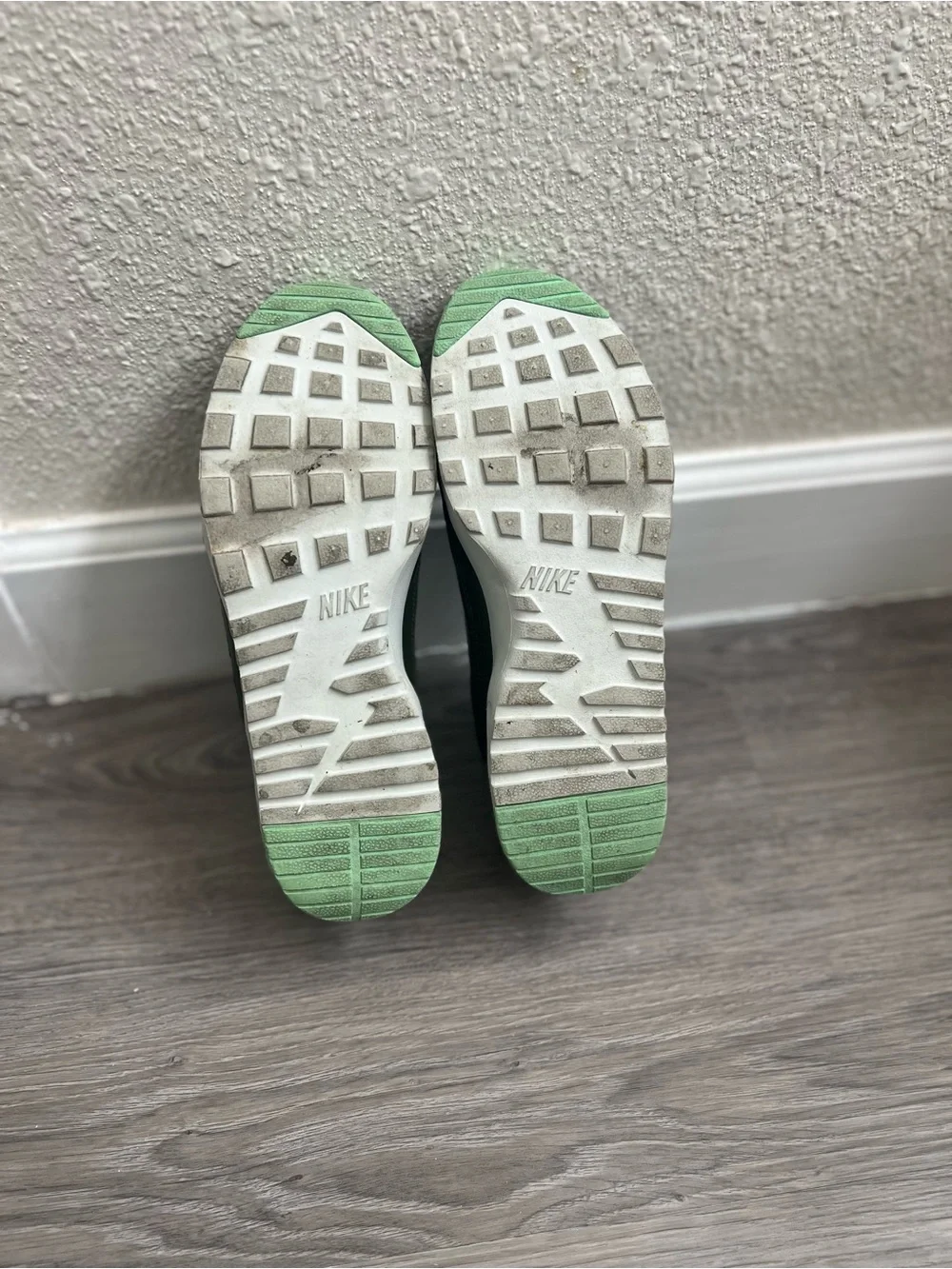 Nike Women’s Olive Green and Mint Lace-Up Sneakers